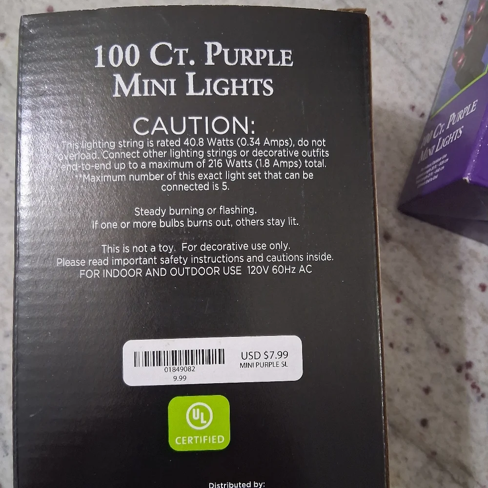 SALE! Spirit Halloween Indoor Outdoor 3 Box 100 Ct (300) Purple Mini Lights!